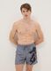 Grey Swim Boxer Shorts with One Piece Print_0