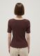 Brown regular fit viscose blend T-shirt with bows_2
