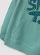 Green oversized pure cotton hoodie with print and kangaroo pocket for boys_3