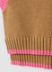 Brown cotton-blend V-neck gilet with contrast trim for girls_6