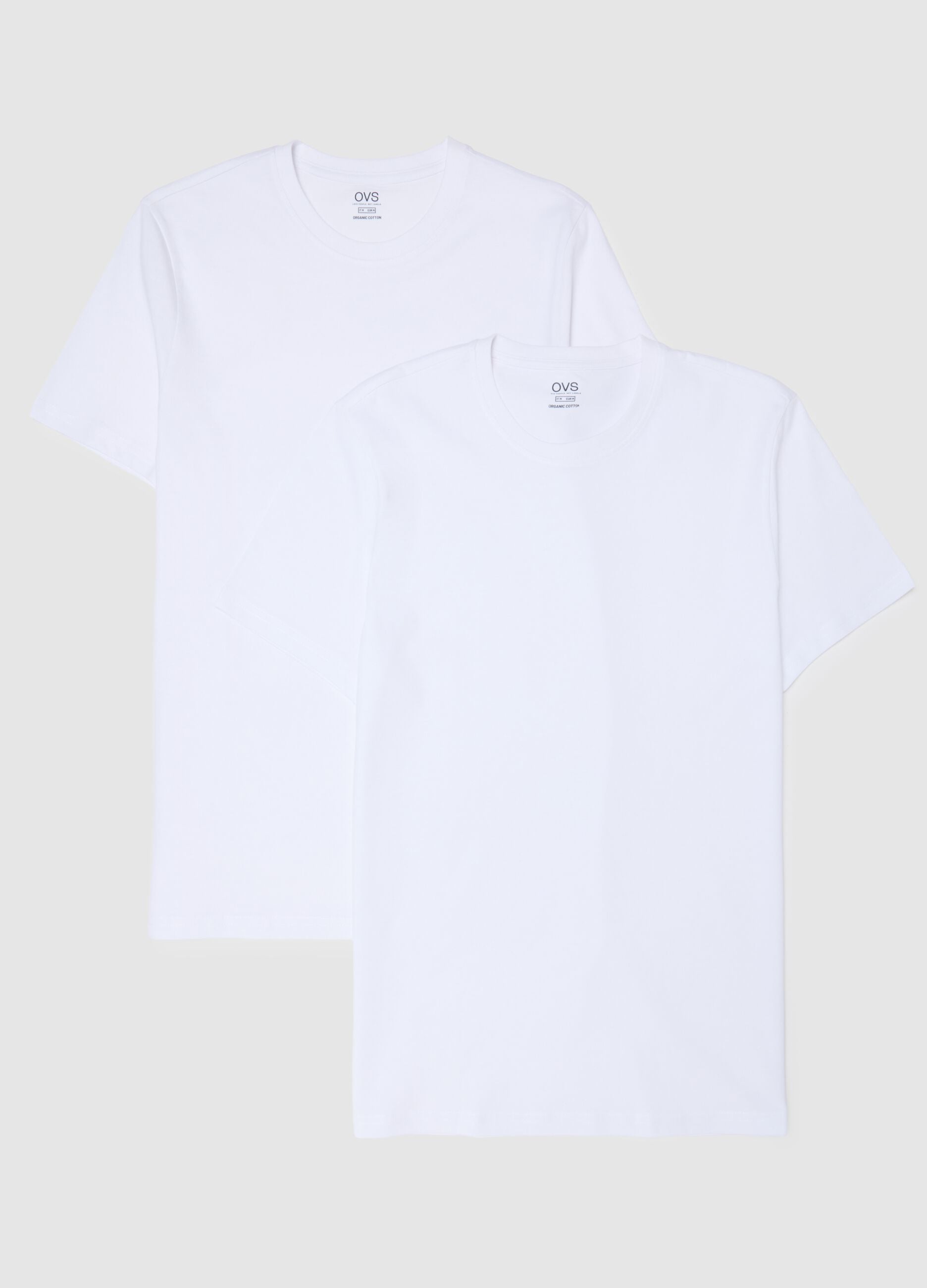 Twin pack of white cotton t-shirts in regular fit