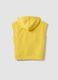 Yellow sleeveless pure cotton hoodie with logo for boys_1