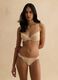 Beige microfibre regular fit briefs with lace details_0