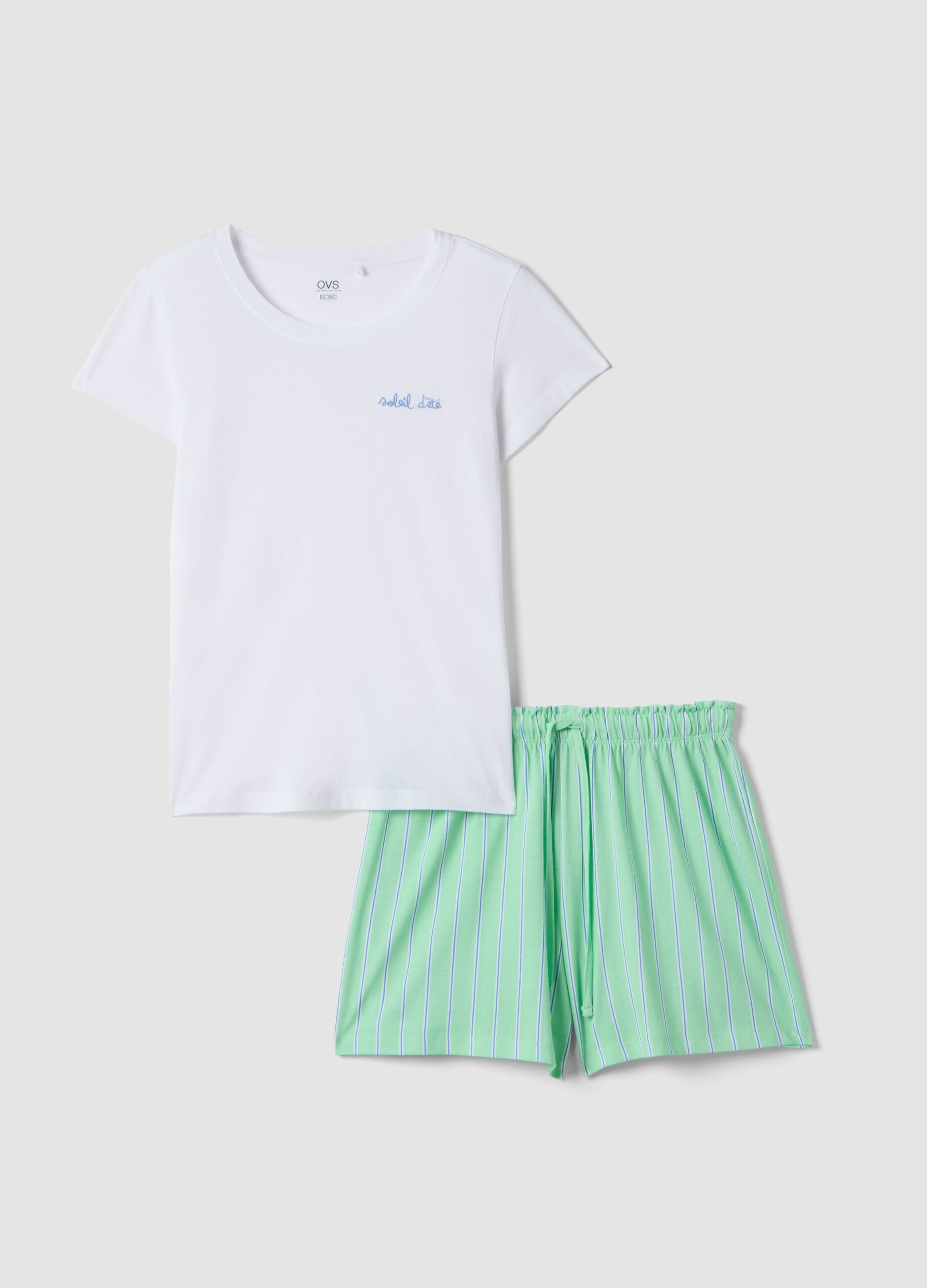 Multicoloured cotton short pyjama regular fit