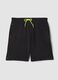 Bermuda neri in misto cotone con vita elasticizzata regular fit_4