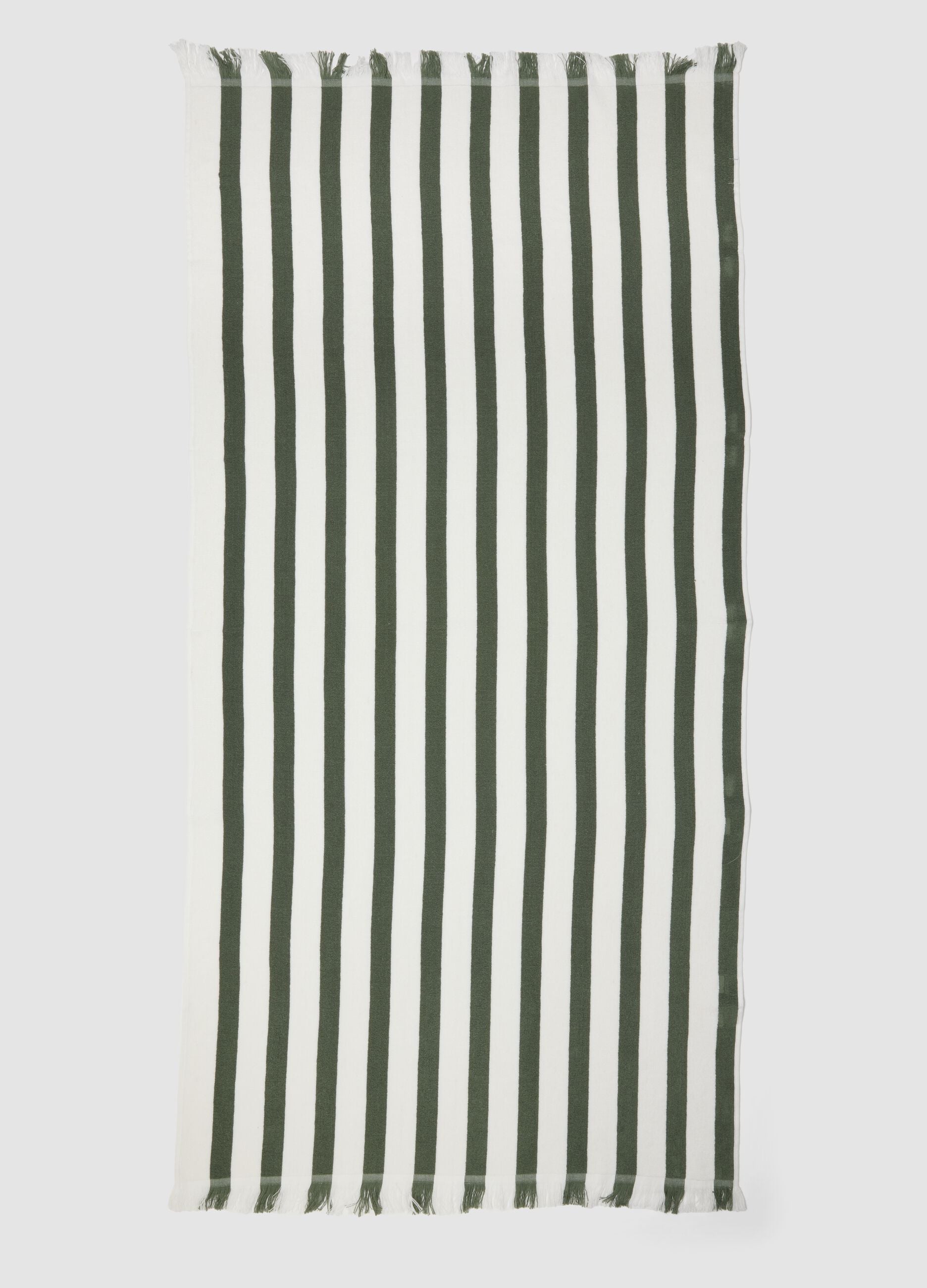Multicoloured pure cotton striped beach towel