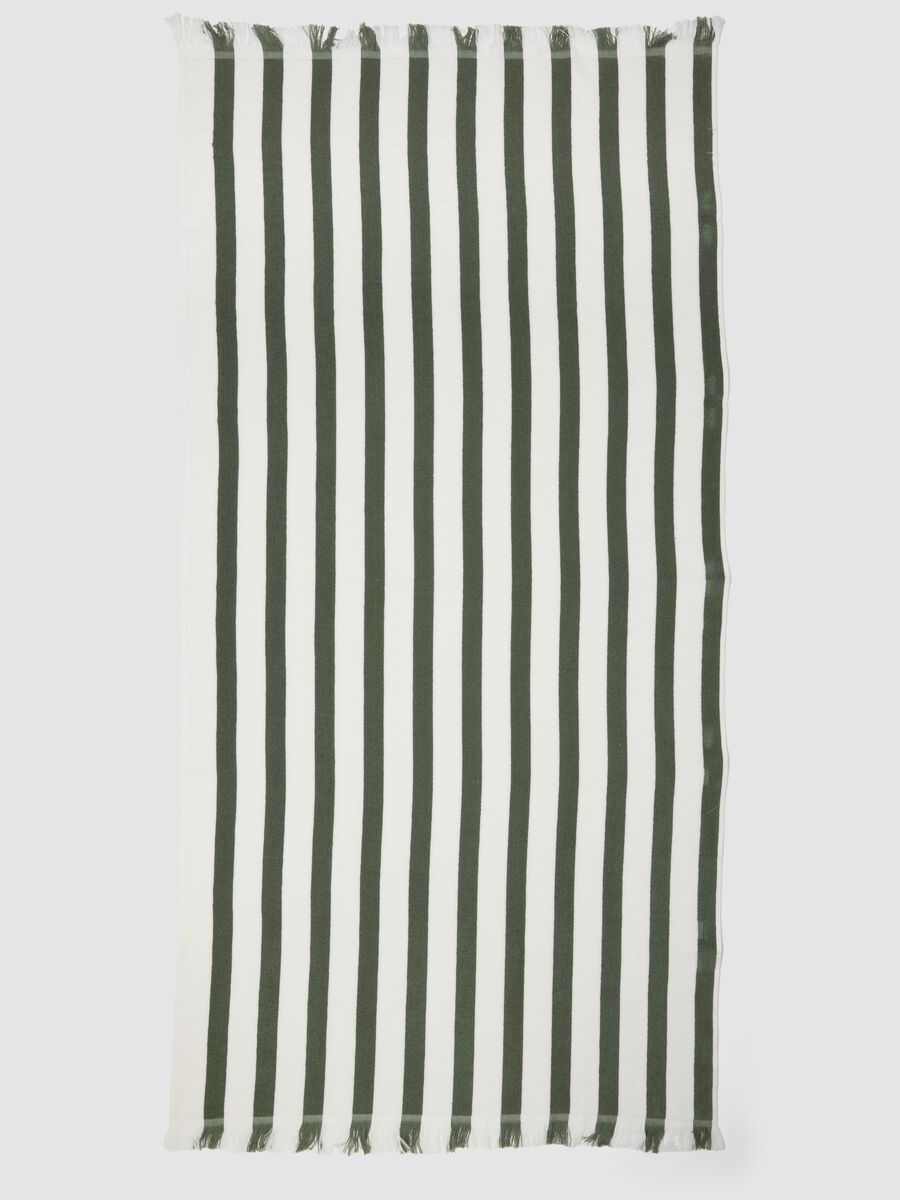 Multicoloured pure cotton striped beach towel_2