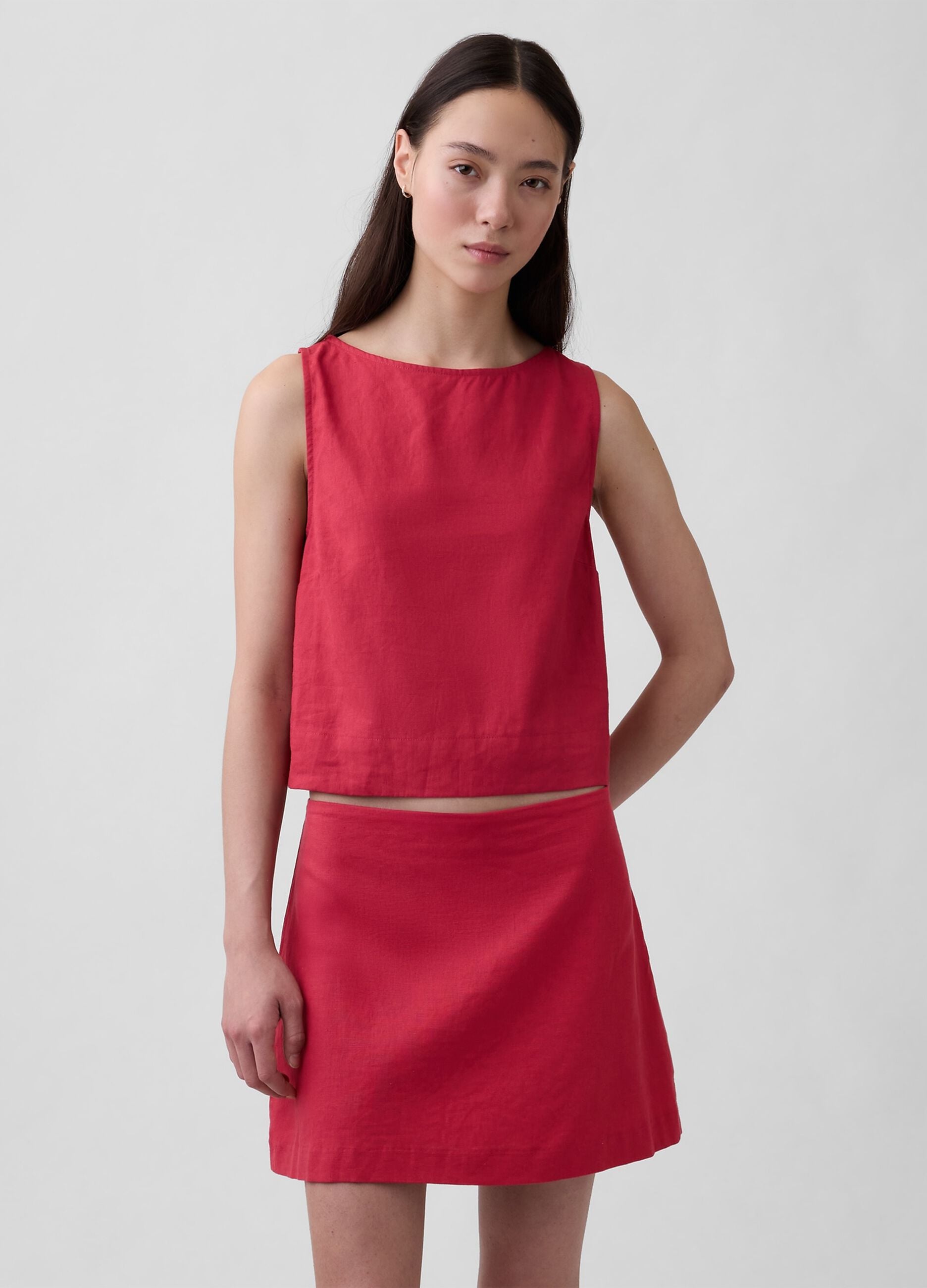 Linen-blend tank top