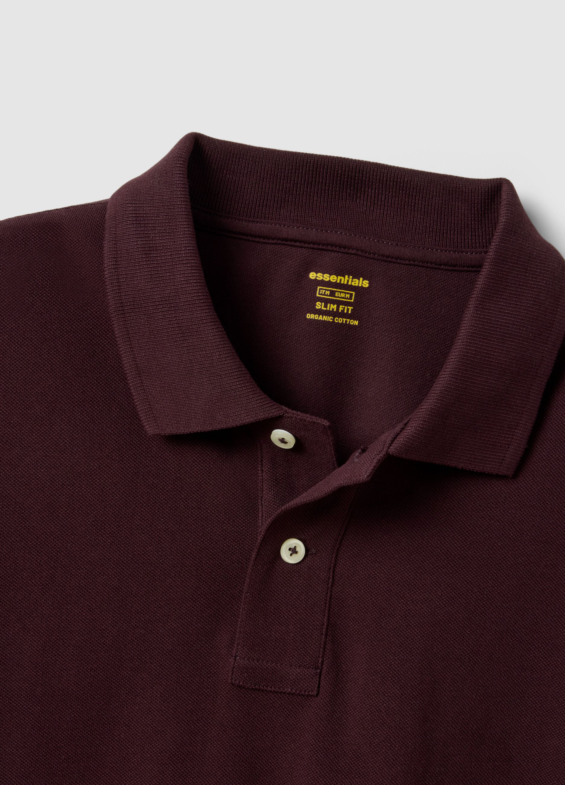 Purple slim fit pure cotton polo shirt