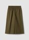 Green wide-leg jogger trousers in cotton and lyocell blend for girls_2