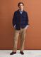 Brown stretch-cotton chino trousers, straight fit_0