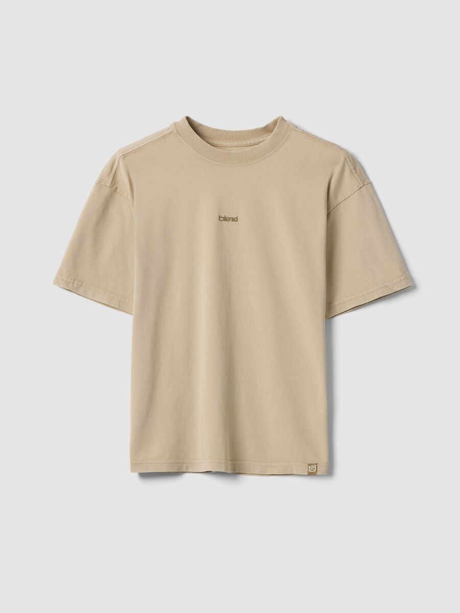 Beige pure cotton short-sleeve boys&rsquo; T-shirt, oversized fit_3