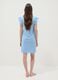 Sky-blue pure cotton nightdress with ruffle trim_3