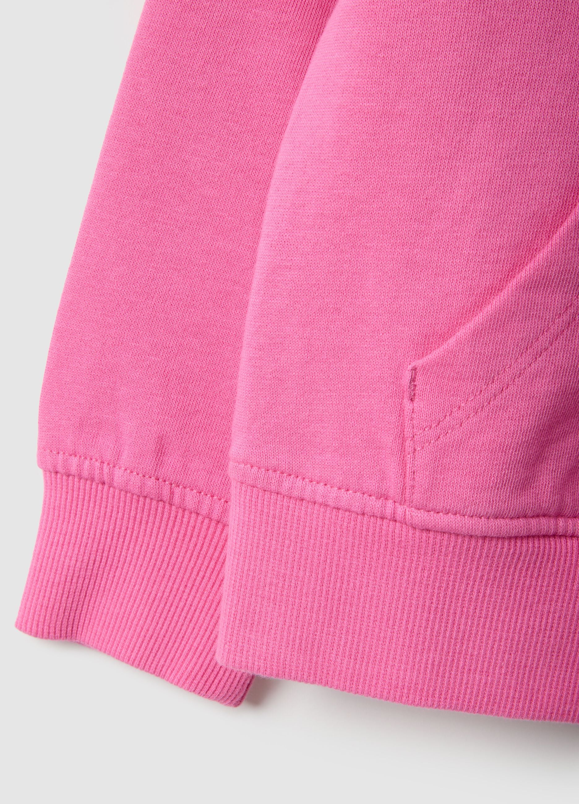 Regular Fit Girls' Pink Cotton Hoodie