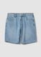 Blue denim Bermuda shorts in cotton blend, regular fit_4