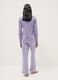 Purple striped pure cotton pyjamas with regular fit and embroidery_2