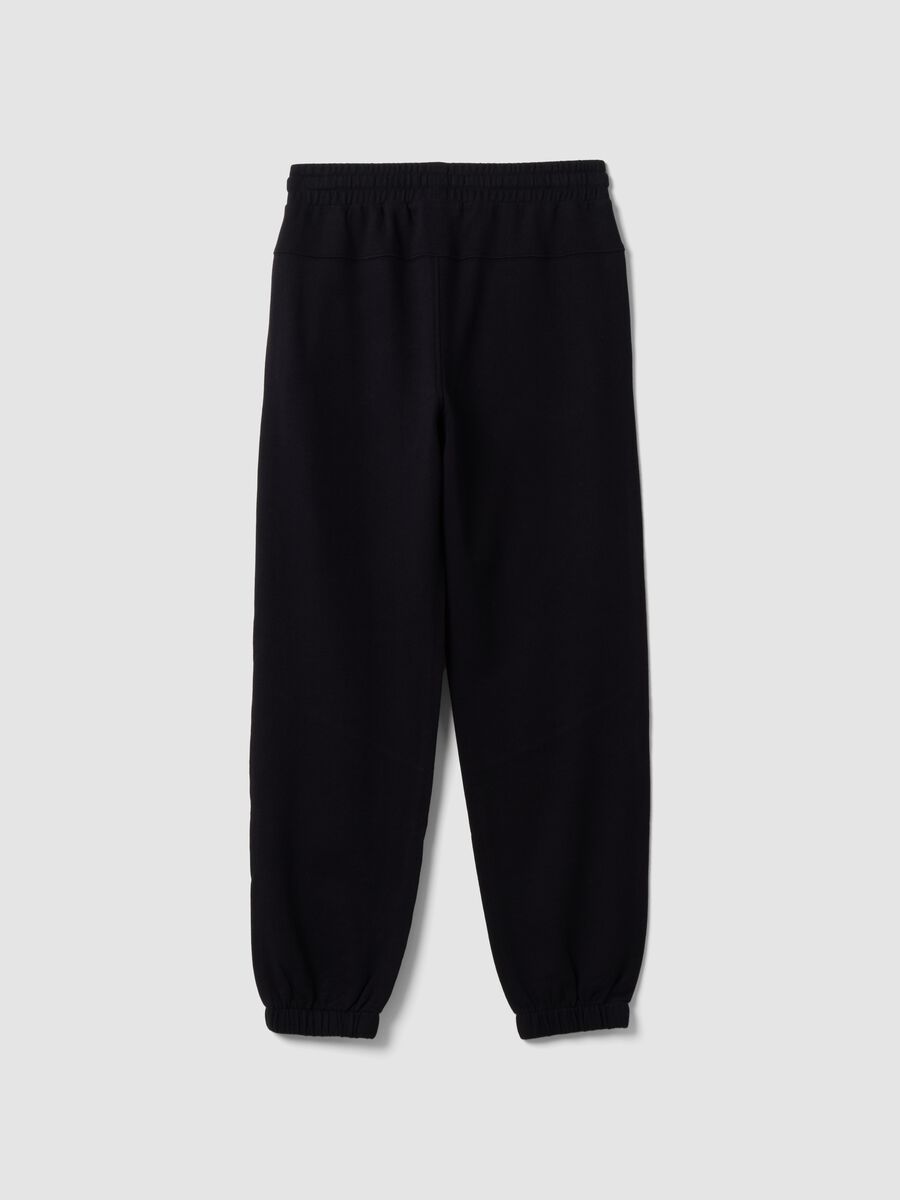 Blue oversized pure cotton joggers with &ldquo;Get Hyped&rdquo; slogan for boys_1