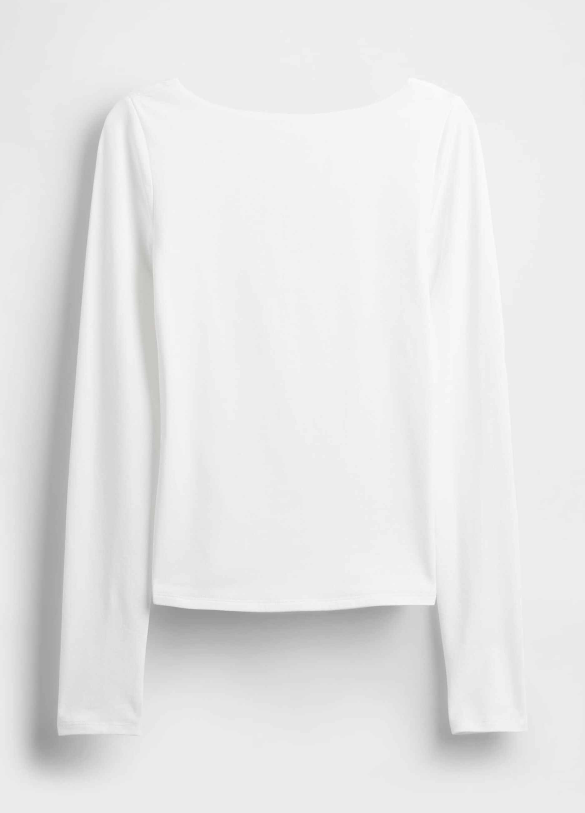 White Stretch Long Sleeve Top