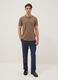 Brown pure cotton short-sleeve regular fit polo_1