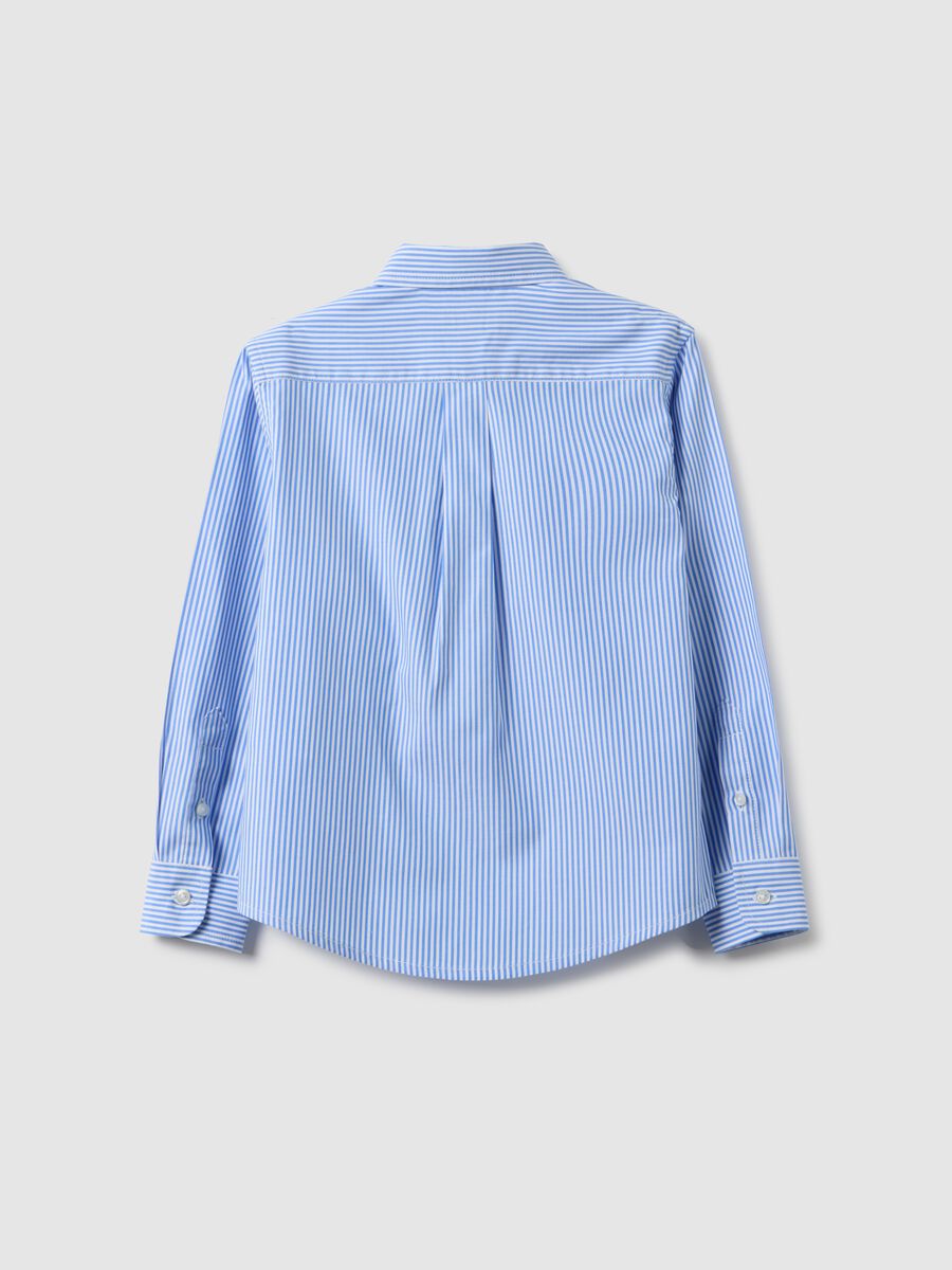 Multicolour striped pure cotton regular fit boys' shirt_4