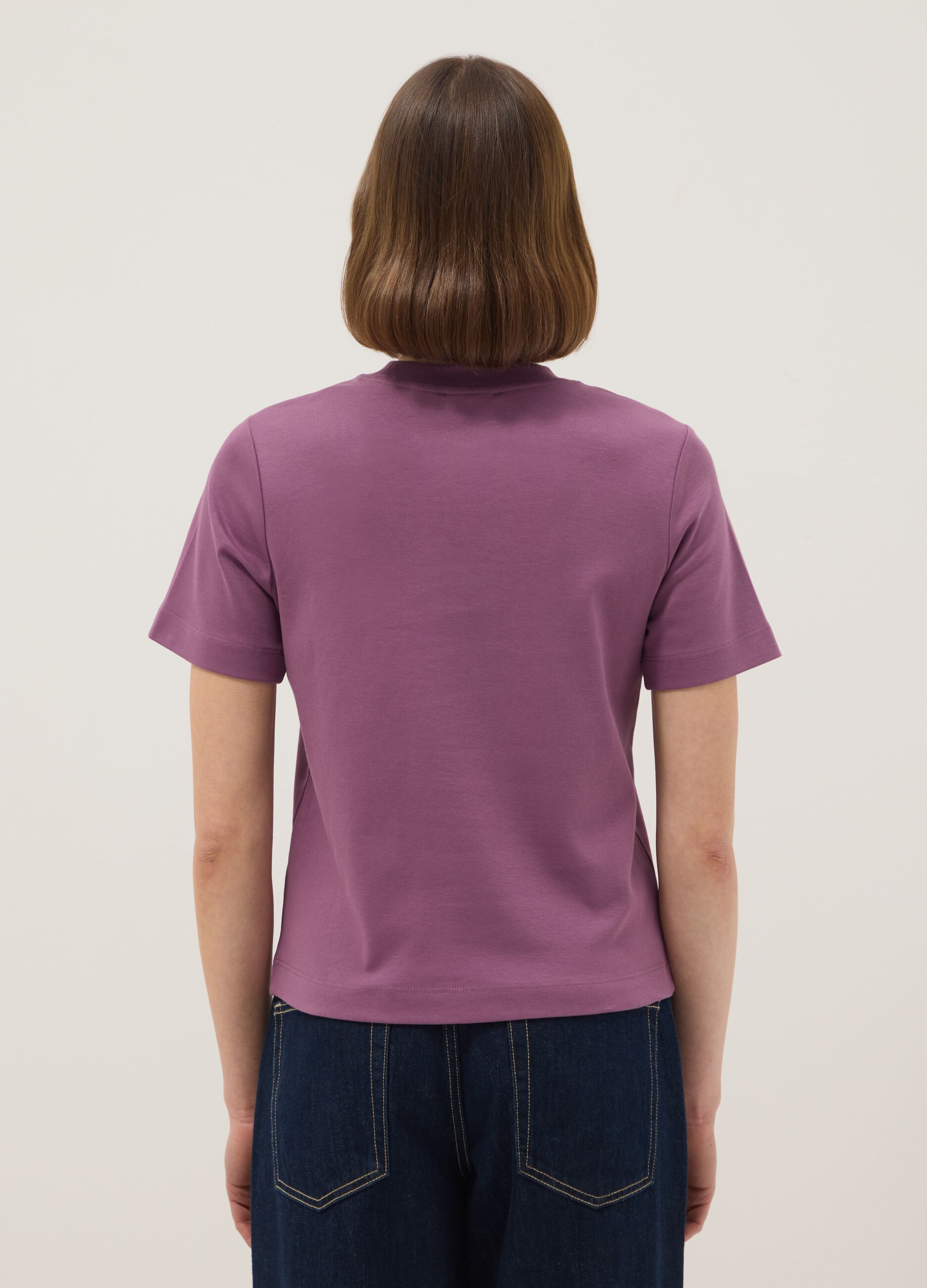 Purple pure cotton relaxed fit T-shirt