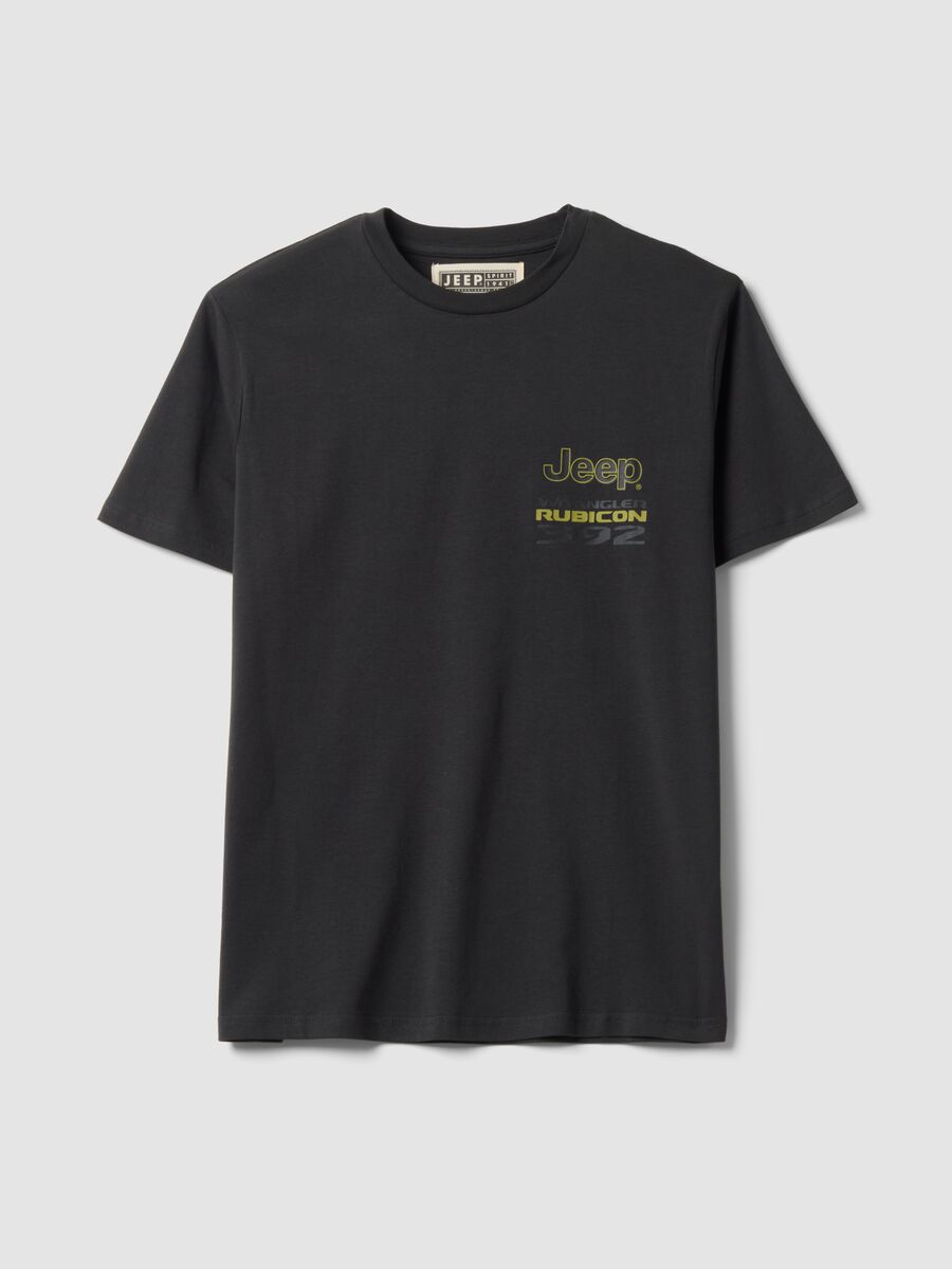 T-shirt grigia in puro cotone con stampa Jeep_0