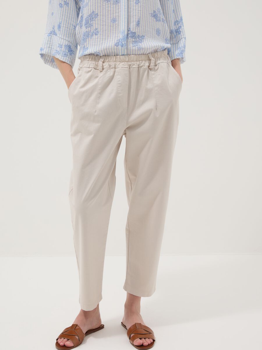 Beige stretch-cotton trousers_2