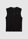 Men&rsquo;s black regular-fit vest top in 100% cotton with embroidery_4