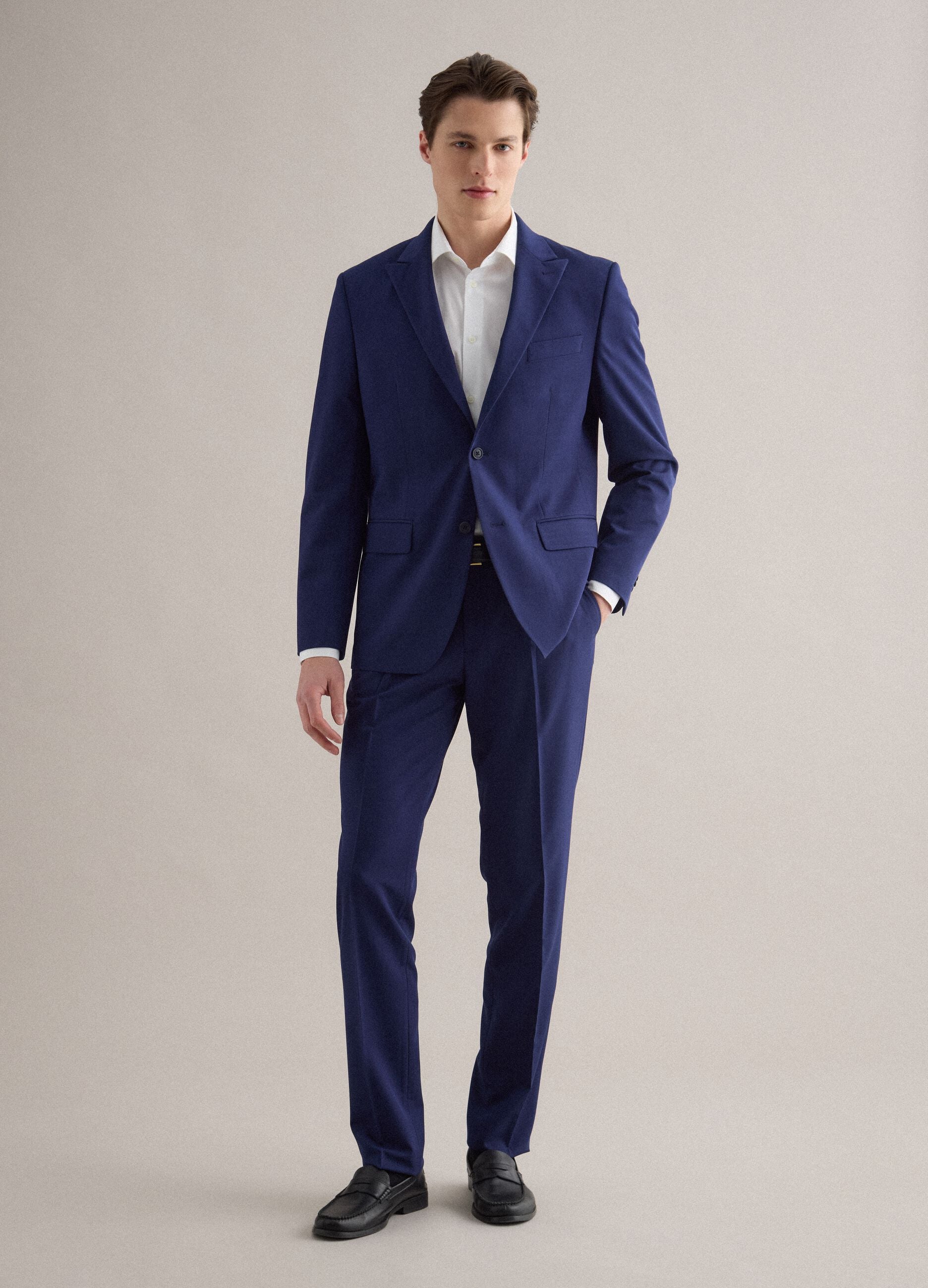 Slim Fit Blue Smart Trousers