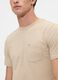 Beige Cotton Short Sleeve T-shirt_3