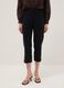 Black Slim Fit Stretch Cotton Ankle Trousers_1