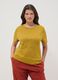 Yellow pure cotton regular fit T-shirt with floral embroidery_2