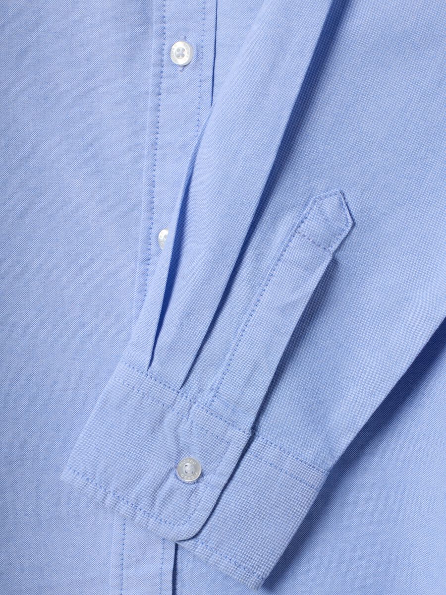 Light blue pure cotton Oxford shirt, comfort fit_5