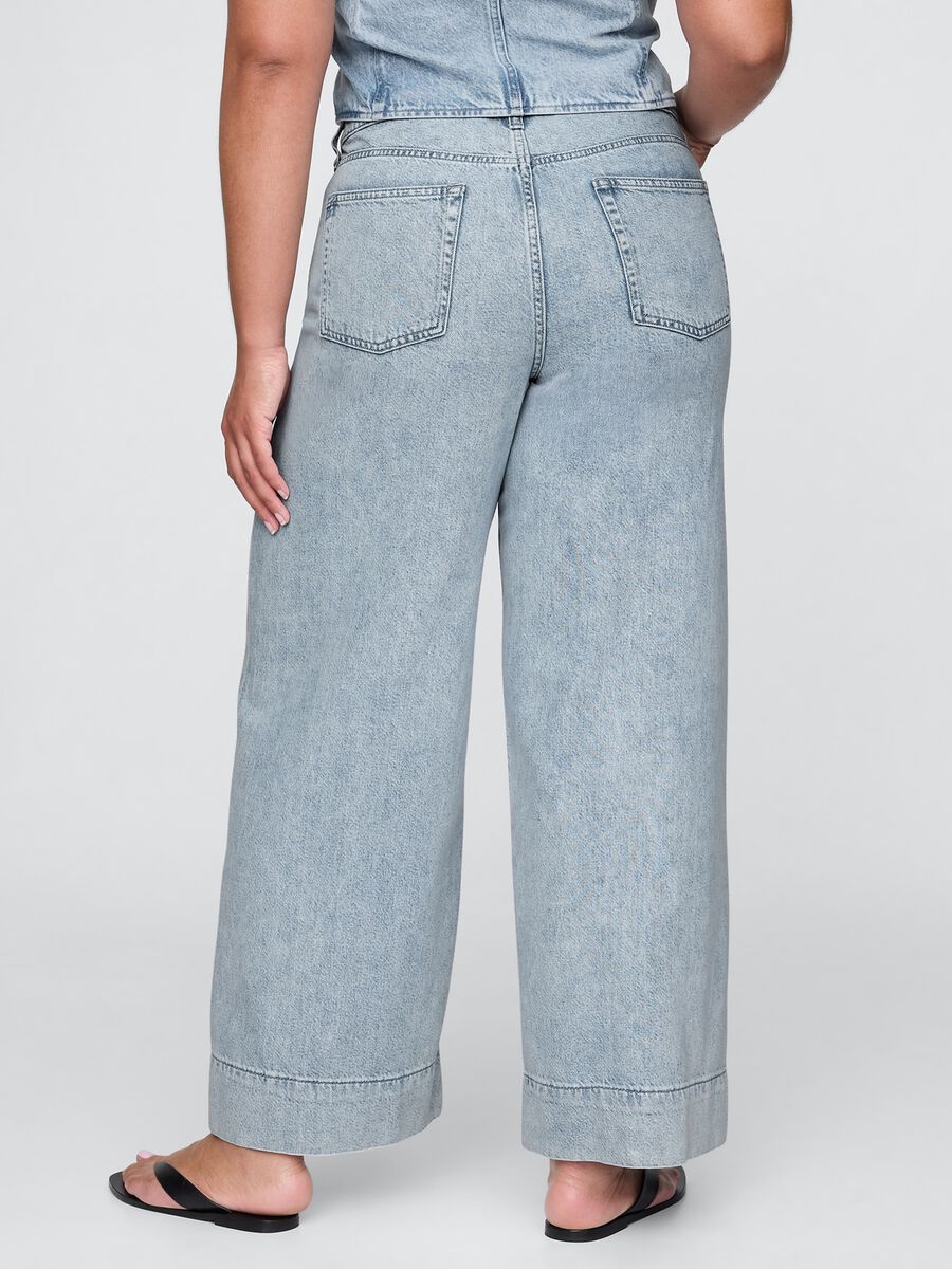 Light Denim Wide Leg Trousers by Gap_5