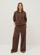 Brown modal blend regular fit hoodie with full zip_1