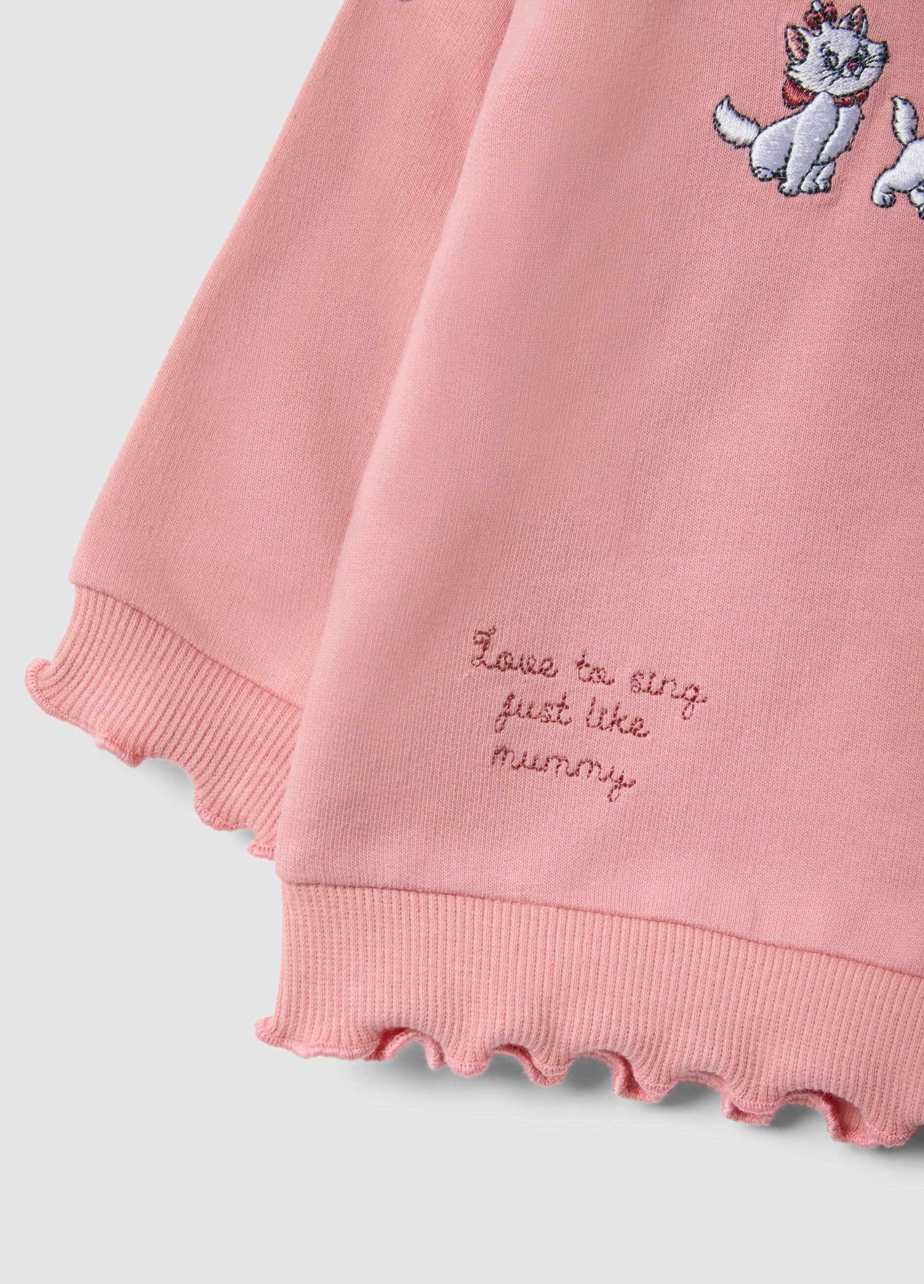 Baby Girls' pink pure cotton sweater and trousers set - Aristocats