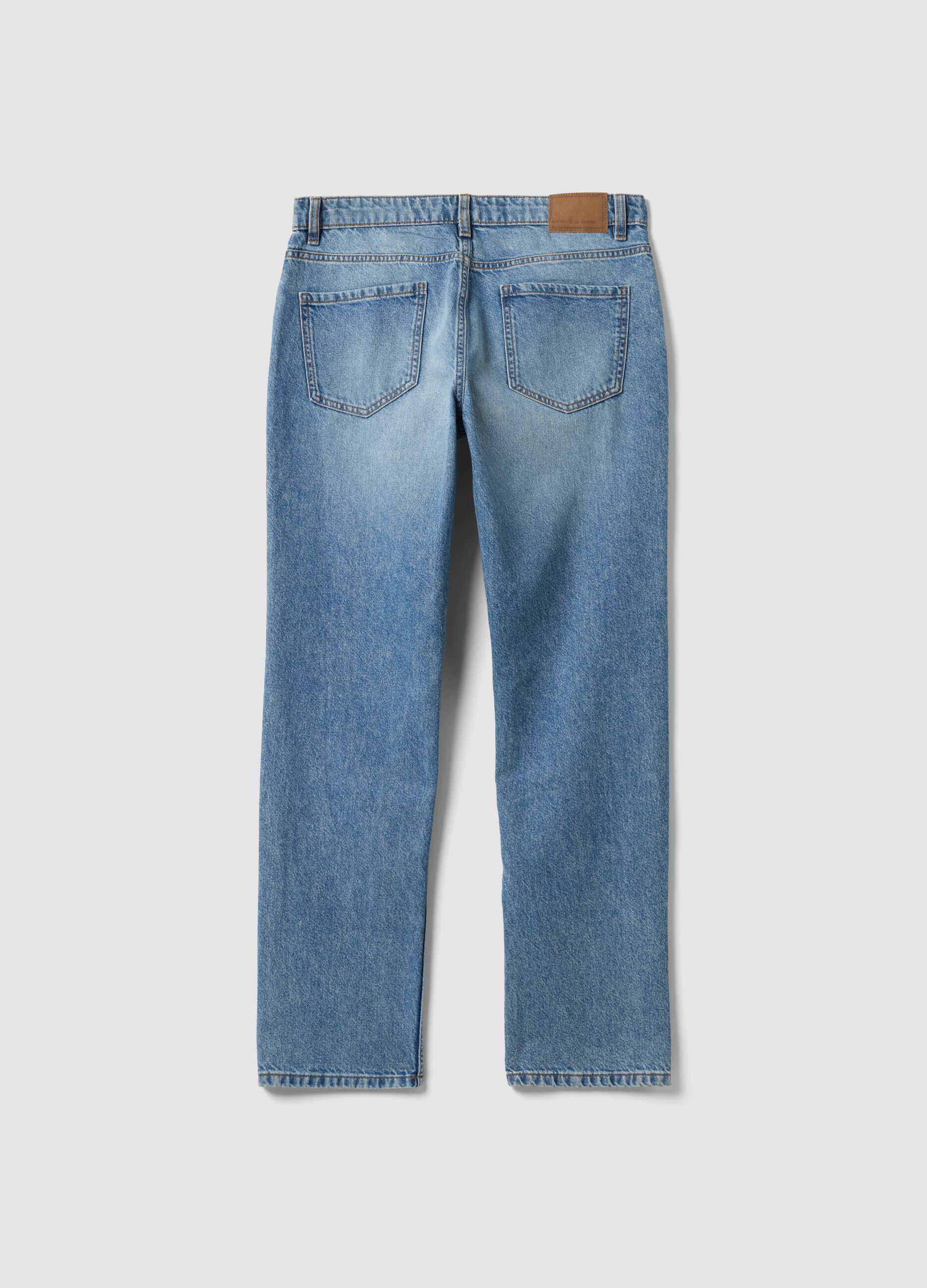 Regular-fit pure cotton denim jeans