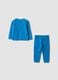 Blue pure cotton crew-neck tracksuit set for boys_1