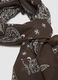 Brown pure cotton scarf with paisley pattern_1