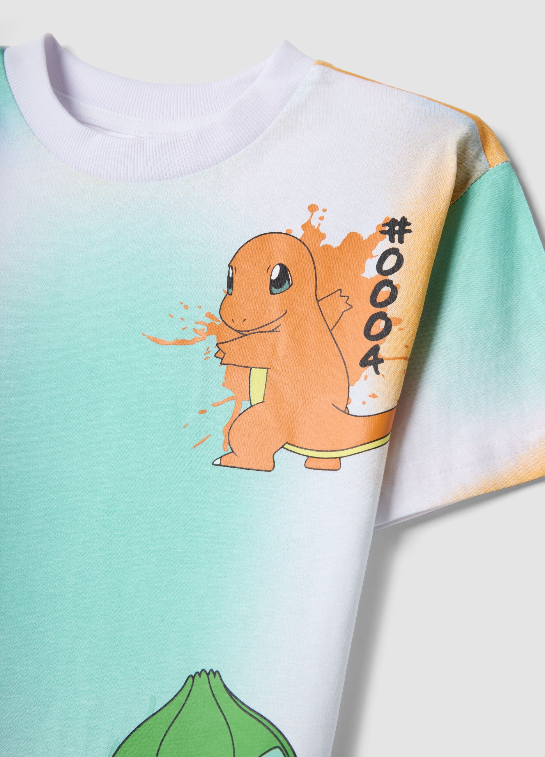 Multicolour pure cotton kids' T-shirt with Pok&eacute;mon, regular fit