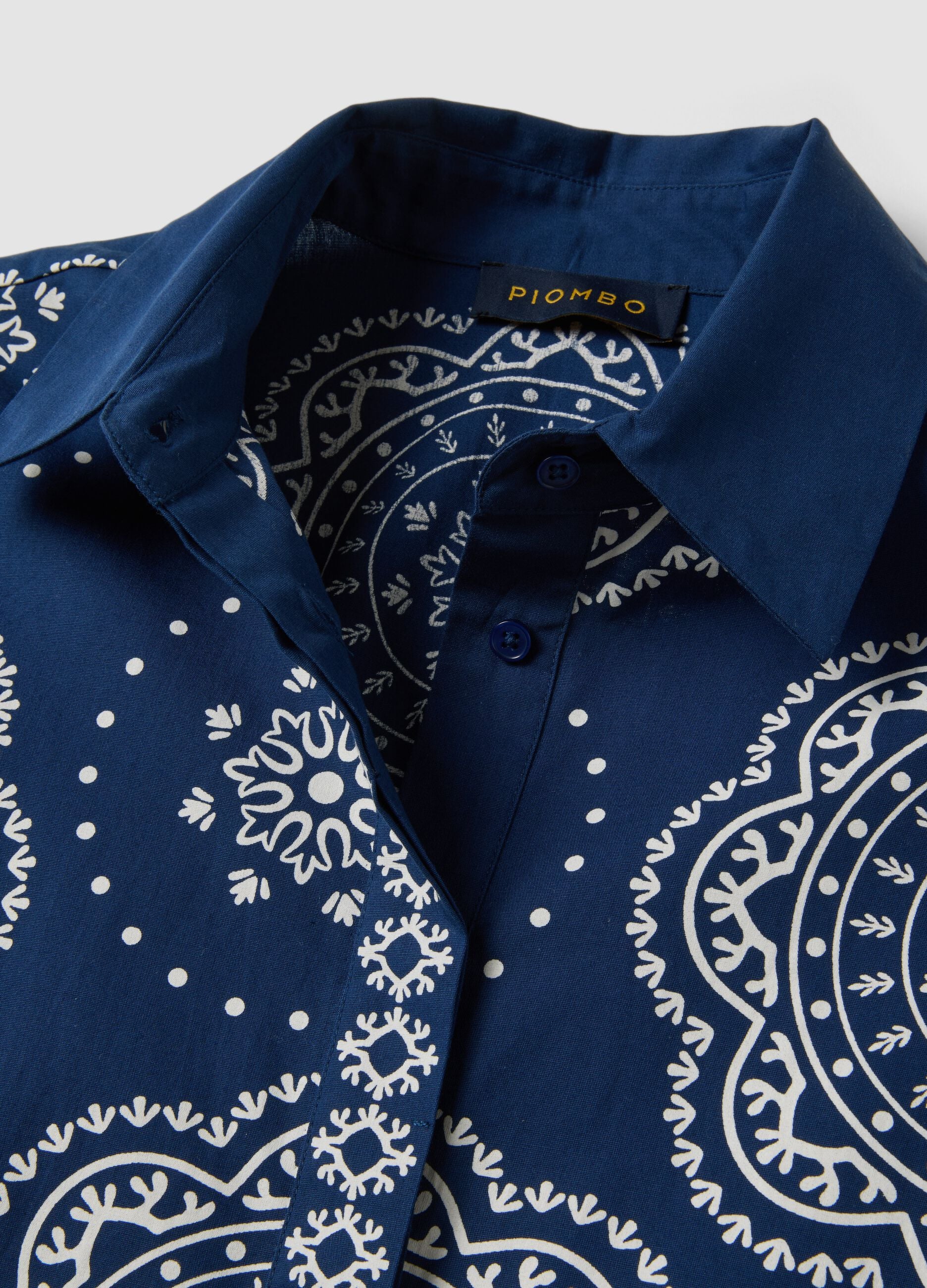 Blue pure cotton shirt dress