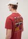 Red pure cotton regular fit T-shirt with Miami Heat print_3