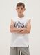 White pure cotton oversized-fit vest for boys_0