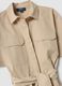Beige pure cotton shirt dress with belt, regular fit_5