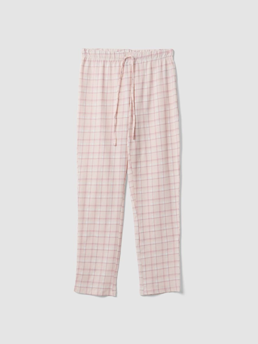 Multicolour pure organic cotton check pyjama trousers_4