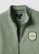 Green cotton blend kids' regular fit sweatshirt with zip and large pockets_3