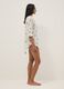 White pure organic cotton kaftan with palm print_1