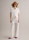 White openwork wide-leg trousers with elasticated waistband_0