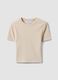 Beige ribbed fitted stretch-cotton T-shirt_4