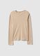 Beige pure cotton long sleeve shirt regular fit_4